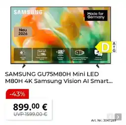 MediaMarkt SAMSUNG GU75M80H Mini LED M80H 4K Samsung Vision AI Smart Angebot