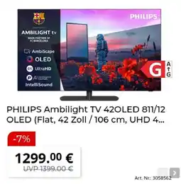 MediaMarkt PHILIPS Ambilight TV 42OLED 811/12 OLED Angebot