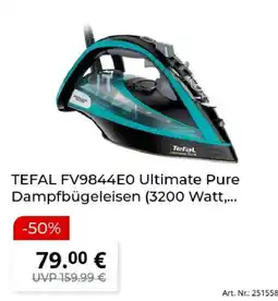MediaMarkt TEFAL FV9844E0 Ultimate Pure Dampfbügeleisen Angebot