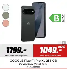 MediaMarkt GOOGLE Pixel 11 Pro XL 256 GB Obsidian Dual SIM Angebot