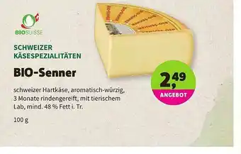 Aleco Biomarkt Schweizer Käsespezialitäten Bio-senner Angebot