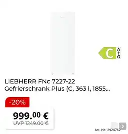 MediaMarkt LIEBHERR FNc 7227-22 Gefrierschrank Plus Angebot