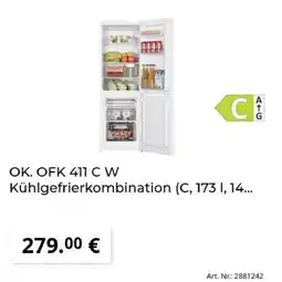 MediaMarkt OK. OFK 411 C W Kühlgefrierkombination Angebot