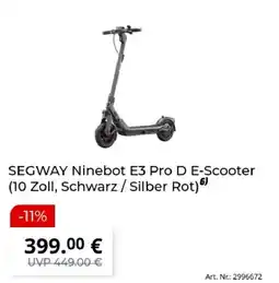 MediaMarkt SEGWAY Ninebot E3 Pro D E-Scooter Angebot