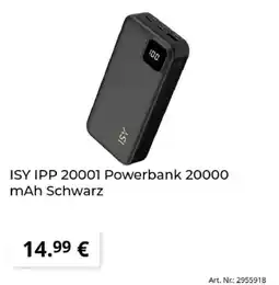 MediaMarkt ISY IPP 20001 Powerbank 20000 mAh Schwarz Angebot