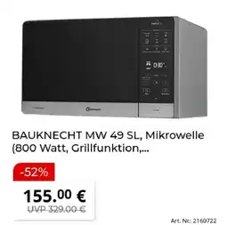 MediaMarkt BAUKNECHT MW 49 SL, Mikrowelle Angebot
