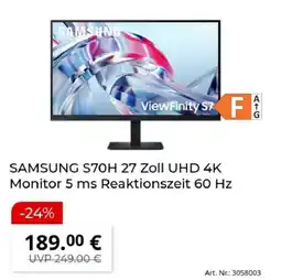 MediaMarkt SAMSUNG S70H 27 Zoll UHD 4K Monitor Angebot