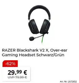MediaMarkt RAZER Blackshark V2 X, Over-ear Gaming Headset Schwarz/Grün Angebot