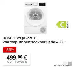 MediaMarkt BOSCH WQA233CE1 Wärmepumpentrockner Serie 4 Angebot