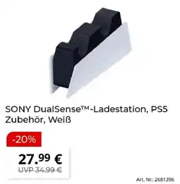MediaMarkt SONY DualSense™-Ladestation, PS5 Zubehör, Weiß Angebot