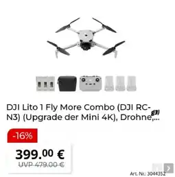 MediaMarkt DJI Lito 1 Fly More Combo (DJI RC-N3) (Upgrade der Mini 4K), Drohne,... Angebot
