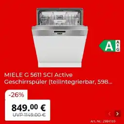 MediaMarkt MIELE G 5611 SCI Active Geschirrspüler Angebot