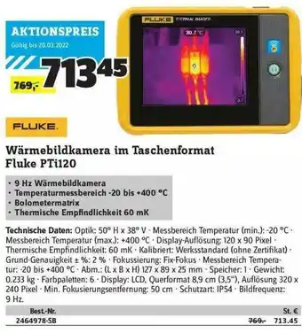 Conrad Fluke Wärmebildkamera Im Taschenformat Fluke PTi120 Angebot