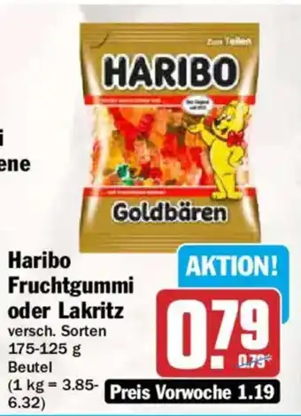 Haribo Fruchtgummi oder Lakritz