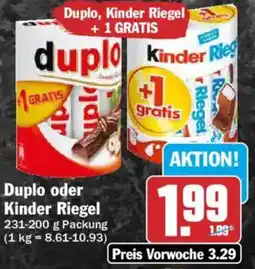 AEZ Duplo oder Kinder Riegel Angebot