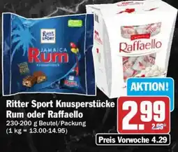 AEZ Ritter Sport Knusperstücke Rum oder Raffaello Angebot