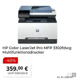 MediaMarkt HP Color LaserJet Pro MFP 3302fdwg Multifunktionsdrucker Angebot