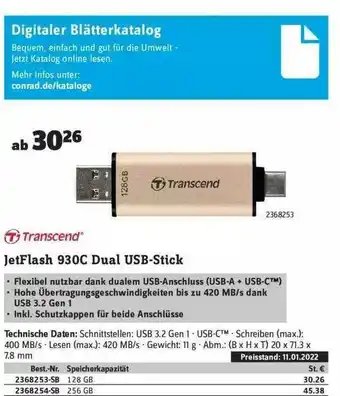 Conrad Jetflash 930c Dual Usb-stick Transcend Angebot