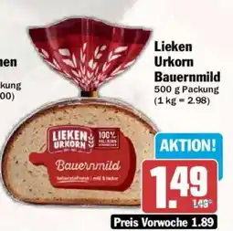 AEZ Lieken Urkorn Bauernmild Angebot