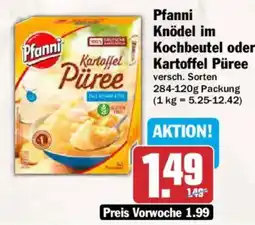 AEZ Pfanni Knödel im Kochbeutel oder Kartoffel Püree Angebot