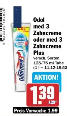 AEZ Odol med 3 Zahncreme Angebot