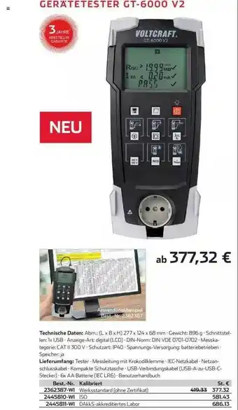 Conrad Gerätetester Gt-6000 V2 Angebot