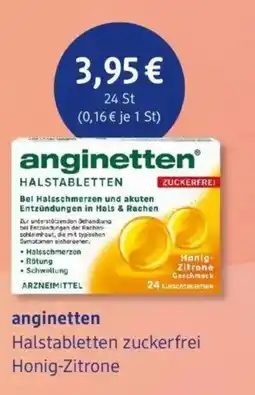 dm drogerie anginetten Halstabletten zuckerfrei Honig-Zitrone Angebot