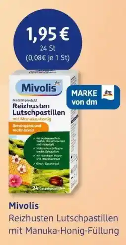 dm drogerie Mivolis Reizhusten Lutschpastillen mit Manuka-Honig-Füllung Angebot