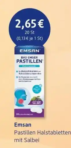 dm drogerie Emsan Pastillen Halstabletten mit Salbei Angebot