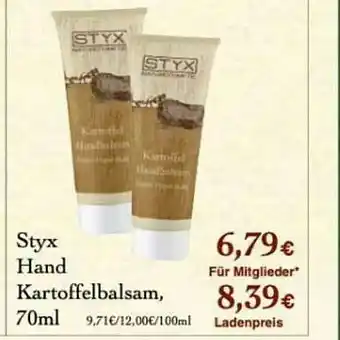 LPG Biomarkt Styx Hand Kartoffelbalsam Angebot