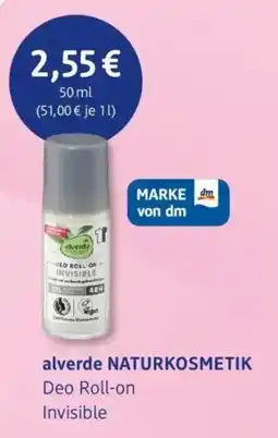 dm drogerie alverde NATURKOSMETIK Deo Roll-on Invisible Angebot