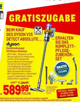 METRO Handstaubsauger V15 Detect Absolute Angebot