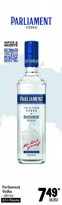 METRO Parliament Vodka Angebot