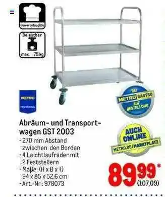 METRO Abräum Und Transport Wagen Angebot