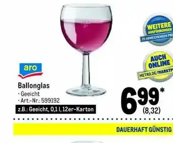 METRO Aro Ballonglas Angebot