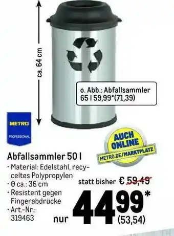 METRO Abfallsammler 50 L Metro Angebot