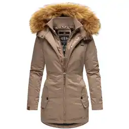 Netto Marken-Discount MARIKOO Damen Eleganter Wintermantel Kurzmantel mit Kunstfellkapuze Sanakoo Angebot