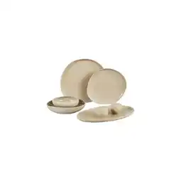 Netto Marken-Discount Wave Biscuit 27-teiliges Tafelservice Set für 6 Personen - Kombiservice aus hochwertigem Porzellan Angebot