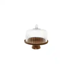 Netto Marken-Discount Luana La Torta Medio Servierplatte mit Glasglocke & Holzfuß - ø26 cm Angebot