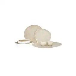 Netto Marken-Discount Wave Cream 27-teiliges Tafelservice Set für 6 Personen - Kombiservice aus hochwertigem Porzellan Angebot