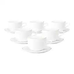 Netto Marken-Discount Seltmann Weiden Milchkaffeetassen mit Untertassen Liberty Goldrand 380 ml 6er Set Angebot