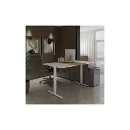 Netto Marken-Discount HOME DELUXE Höhenverstellbarer Schreibtisch ELMO inkl. PC-Halterung Weiß/Holz - 160 x 60 cm Angebot
