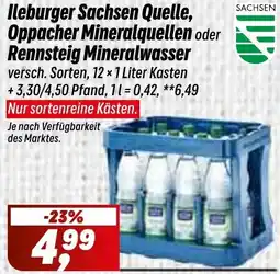 Simmel Ileburger Sachsen Quelle, Oppacher Mineralquellen oder Rennsteig Mineralwasser Angebot