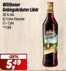 Simmel Wilthener Gebirgskräuter Likör Angebot