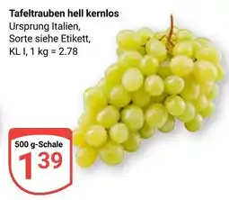 Globus Tafeltrauben hell kernlos Angebot
