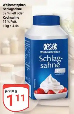 Globus Weihenstephan Schlagsahne Angebot