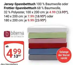 Globus biberna Jersey-Spannbettuch oder Frottier-Spannbettuch Angebot