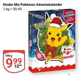 Globus Kinder Mix Pokémon Adventskalender Angebot