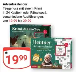 Globus Rentner-Adventskalender Rätsel & Bio-Tee Angebot