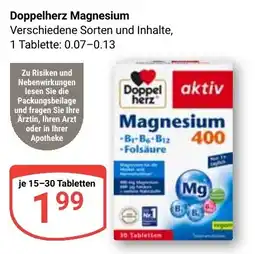Globus Doppelherz Magnesium aktiv Angebot